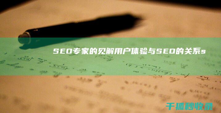 SEO专家的见解：用户体验与SEO的关系 (seo专家的主要工作是什么)